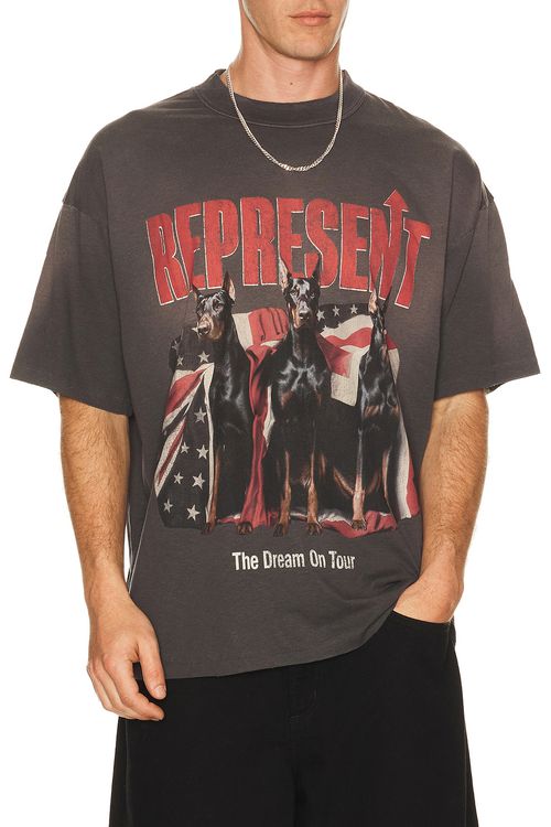 REPRESENT Dream On Tour Tee in Sun Fade Grey - Grey. M also in L, S, XL/1X