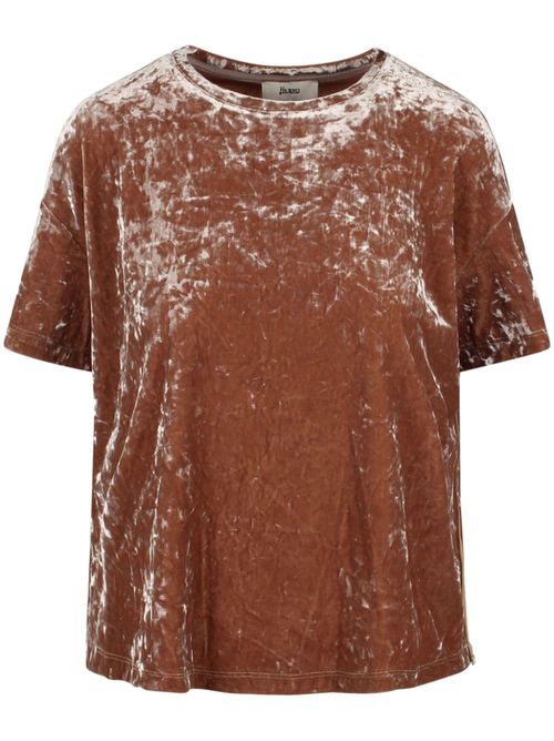Marbled velvet T-shirt - Brown