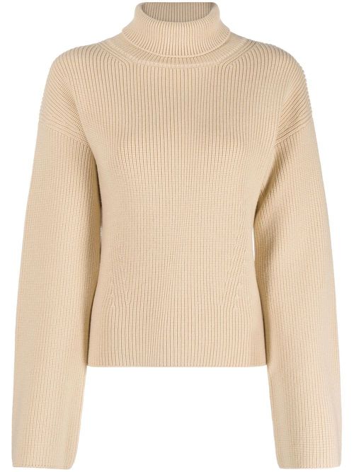 Ribbed turtleneck jumper - Neutrals