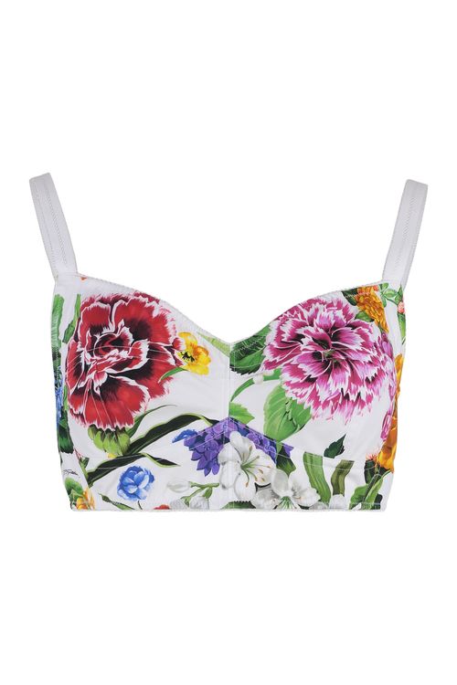 Floral Cotton Crop Top for Women