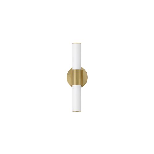 Natural Aged Brass LED Bath Vanity from the Tubo Collection