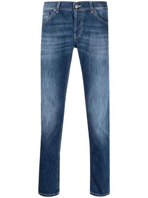 Dark-wash straight-leg jeans - Blue