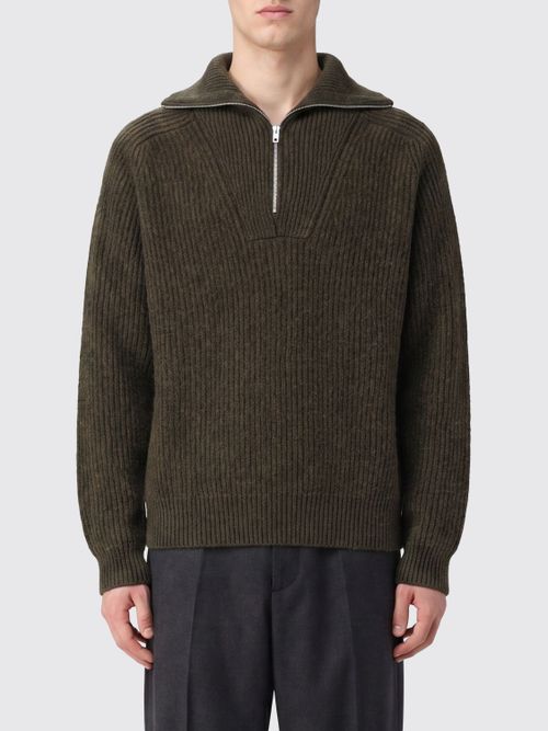 High Neck Half-Zip Jumper in Pure Wool