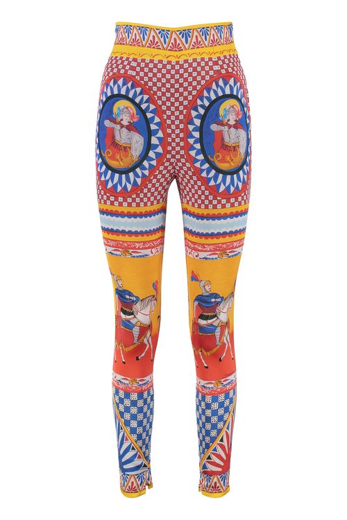 Carretto Print Silk Leggings
