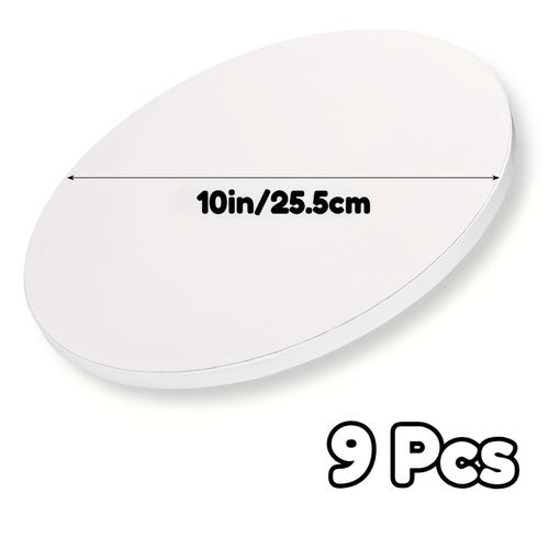 TEMU Heavy-duty Drum Boards 6/8/10/12/14/16 Inch - 1/2" Thick Food-safe Set For Cake Decorating & Display, Weddings, Birthdays, And Specia