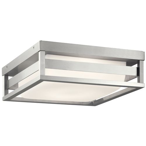 12" Outdoor Ceiling Light in Brushed Aluminu