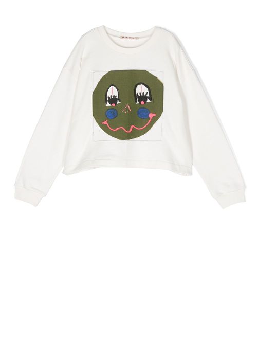 Graphic-print long-sleeve sweatshirt - White