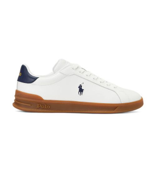 Polo Ralph Lauren for man. 809940312001 Hrt Crt Ii leather shoes white (44), Flat, Laces, Casual