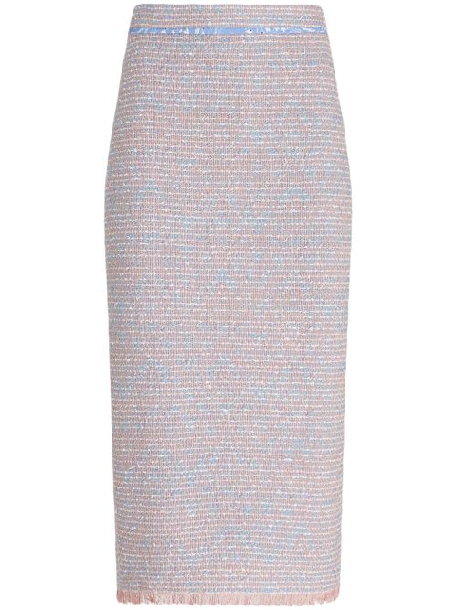 Bouclé midi pencil skirt - Pink