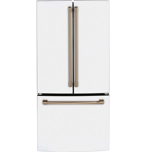 ADA 18.6 Cu. Ft. Matte White With Brushed Bronze Counter-Depth French-Door Refrigerator