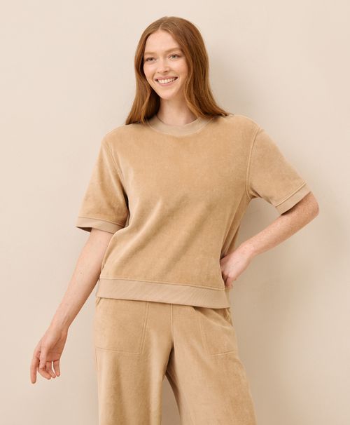 Women's Sesame Pure Velour Sweatshirt Tee