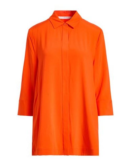 Woman Shirt Tomato red Size 4 Silk, Elastane
