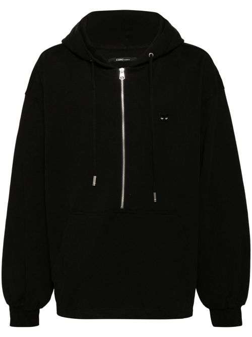 Memorabilia Half Zip Up Hood jacket - Black
