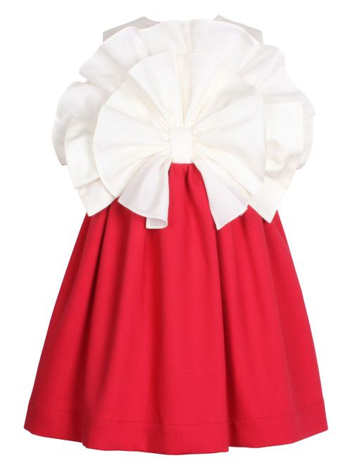 Floral-appliqué dress - Red