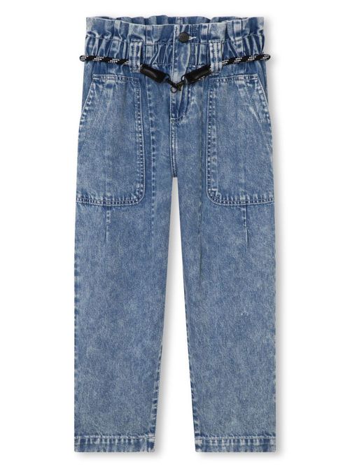 Belted straight-leg jeans - Blue