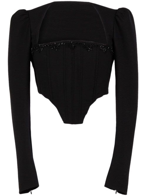 Bustier-neck top - Black