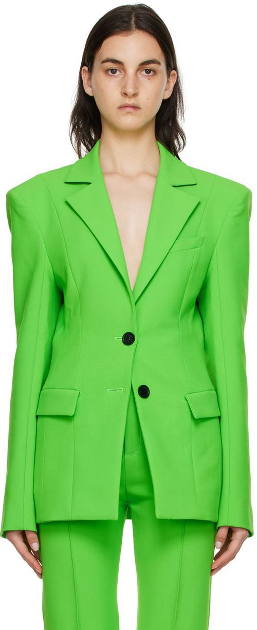 Green polyester blazer