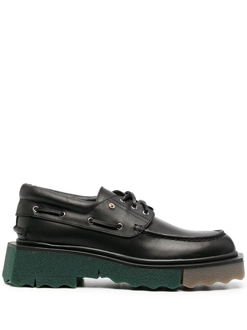 Sponge boat lace-up shoes - Black