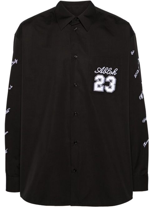 23 Heavycot cotton overshirt - 1001 BLACK WHITE