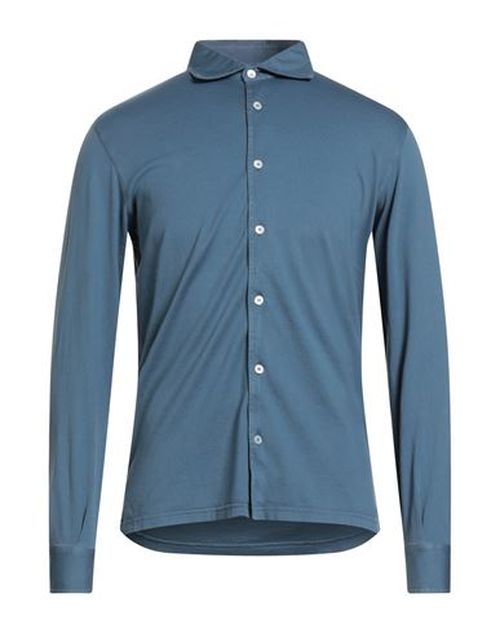 Man Shirt Slate blue Size 38 Organic cotton