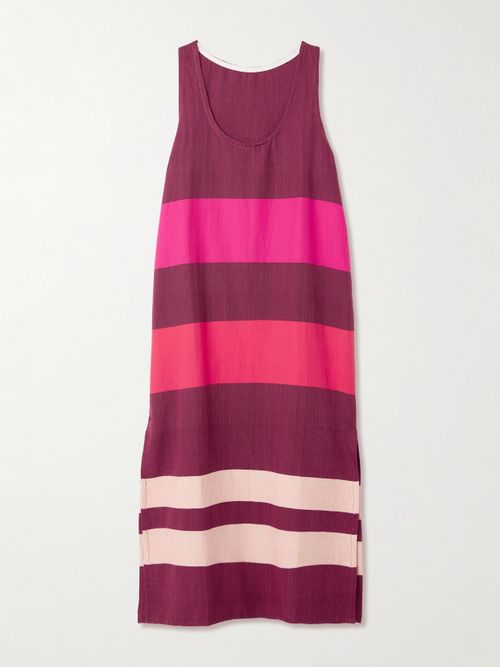 Lilian Striped Cotton Midi Dress - Pink