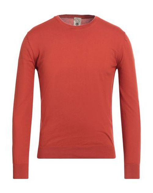 H953 Man Sweater Rust Size 36 Cotton