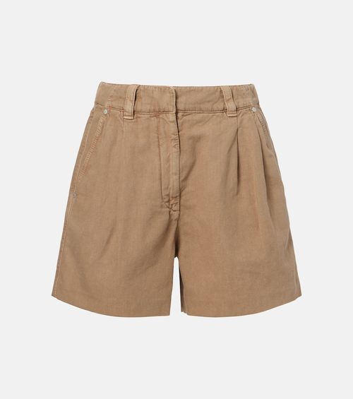 Cotton and linen Bermuda shorts