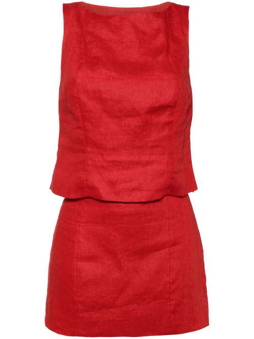 Grace linen skirt suit - Red