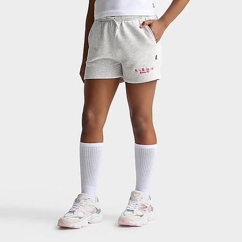 Girls Big Kids Tricolor Fleece Shorts in Ash Heather 