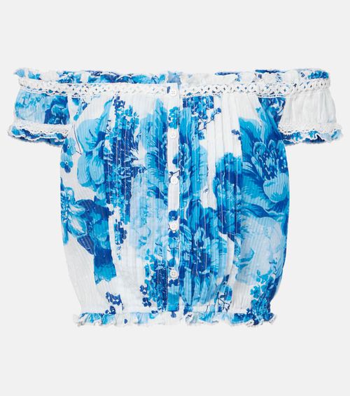 Alba floral off-shoulder cotton top