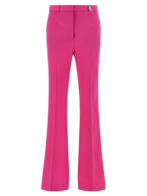 Virgin Wool Flared Trousers — Pink