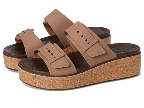 Crocs Women's Brooklyn Cork Buckle Sandals Wedge