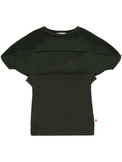 Panelled cotton T-shirt - Green