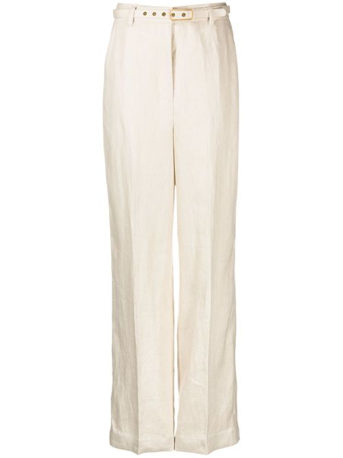 Matchmaker straight-leg linen trousers - Neutrals