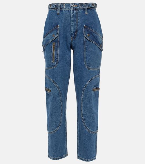 Racer high-rise tapered cargo jeans