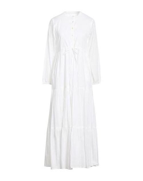 Woman Midi dress White Size L Cotton
