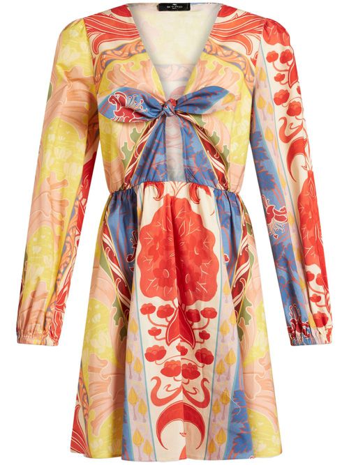 Printed mini dress - Yellow