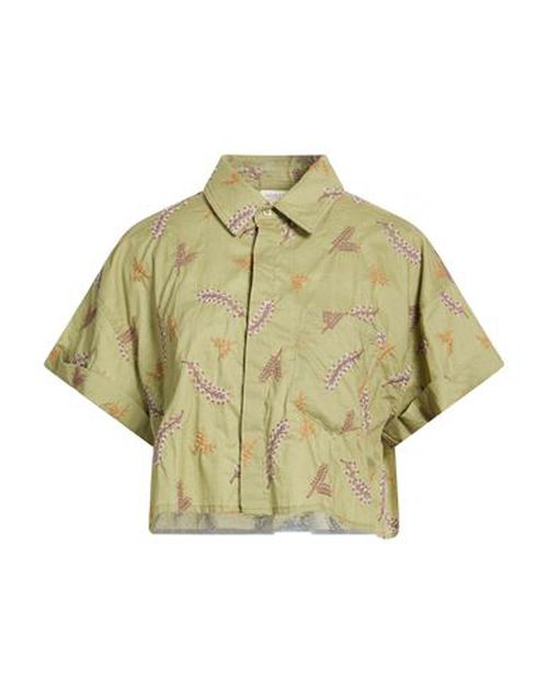 Woman Shirt Sage green Size L Cotton