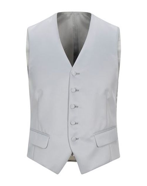 Man Tailored Vest Grey Size 36 Wool, Polyester