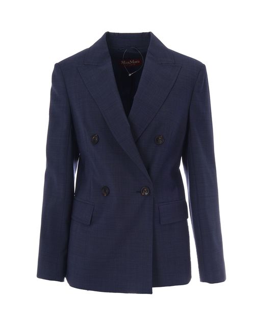 Double-Breasted Wool Blazer — Navy