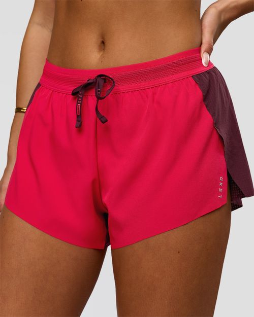 Accelerate 3" Mid-Rise Running Short - Cherry Lacquer-Scarlet