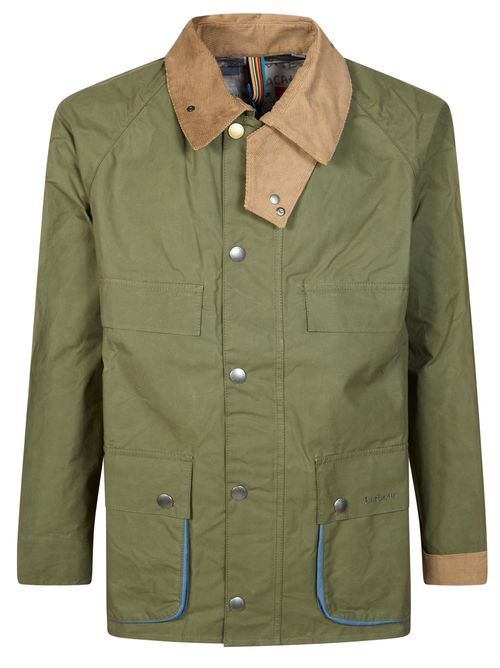 Sgr Bedale Olive Green Corduroy-Trim Cotton Jacket