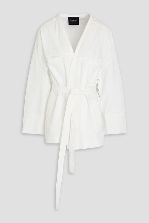 A.EMERY - Errol belted cotton-seersucker jacket - White - XXL