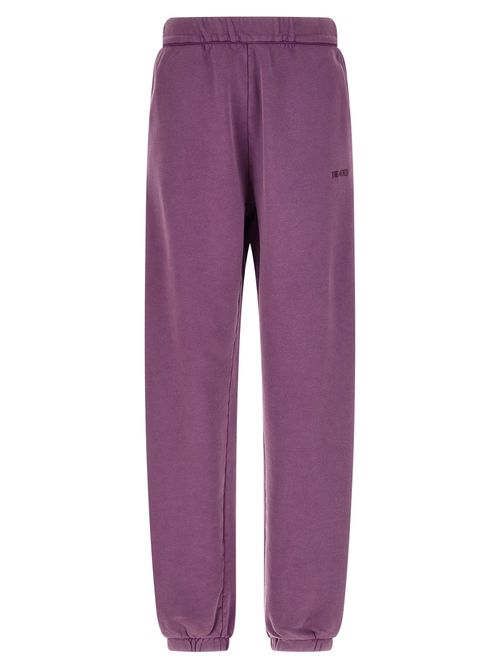 Logo Embroidery Joggers Pants Purple