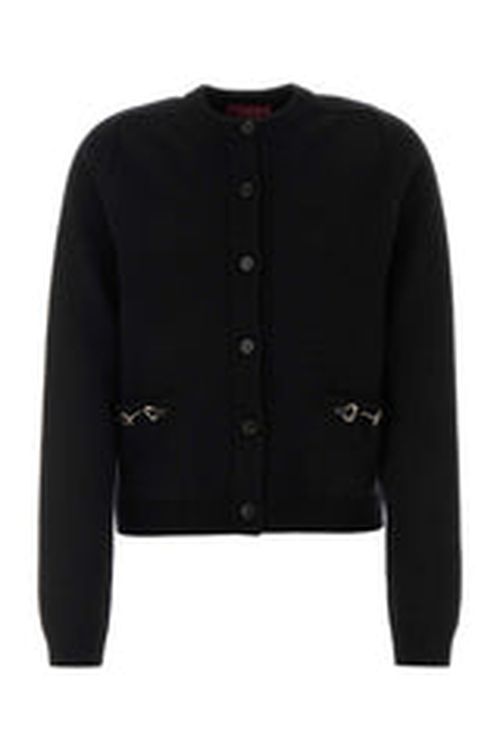 Wool Blend Cardigan — Black