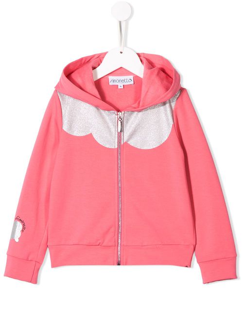 Glitter panel hoodie - Pink