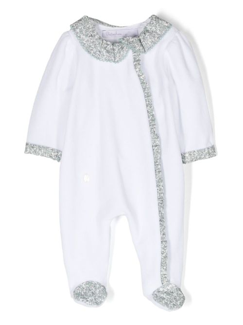 Contrasting-trim floral-print pajamas - White
