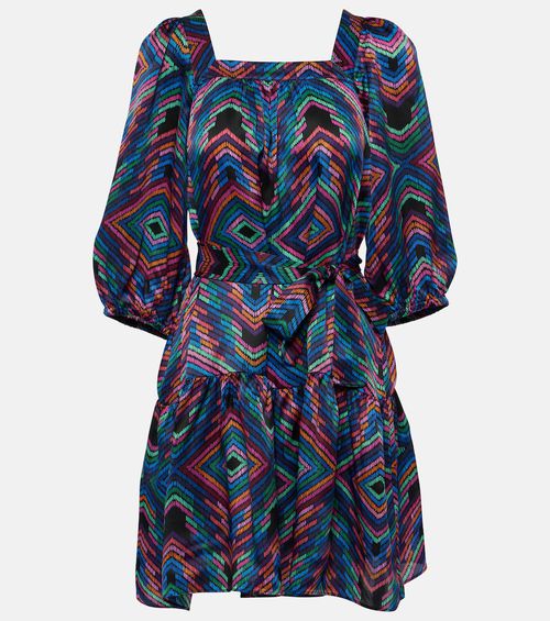 Nightclub printed satin minidress