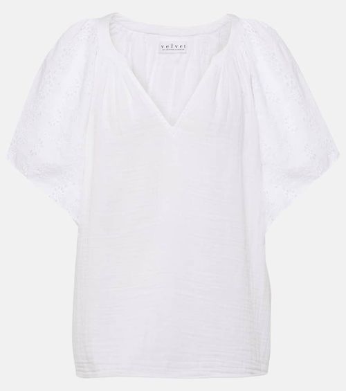 Tish embroidered cotton top