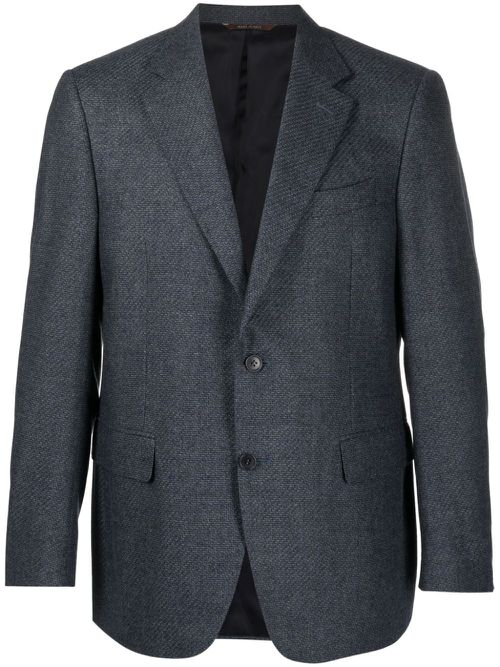Twill-weave wool blazer - Blue